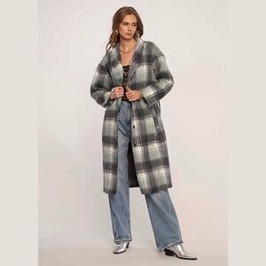 Wool Blend Belted Long Trench Coat